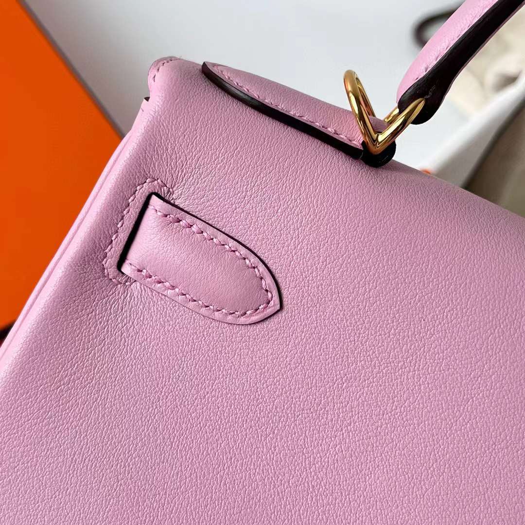 Hermès（爱马仕）Kelly 凯莉包 Swift X9 锦葵紫 金扣 28cm 全手工蜡线缝制 Ghw
