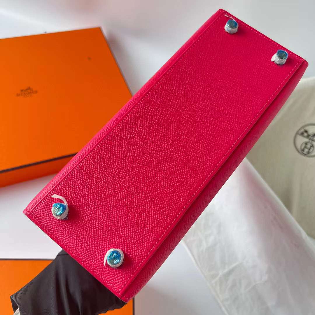 Hermès（爱马仕）Kelly 凯莉包 Epsom 进口德国手掌纹 i6 极致粉 金扣 25cm 全手工蜡线缝制 Ghw