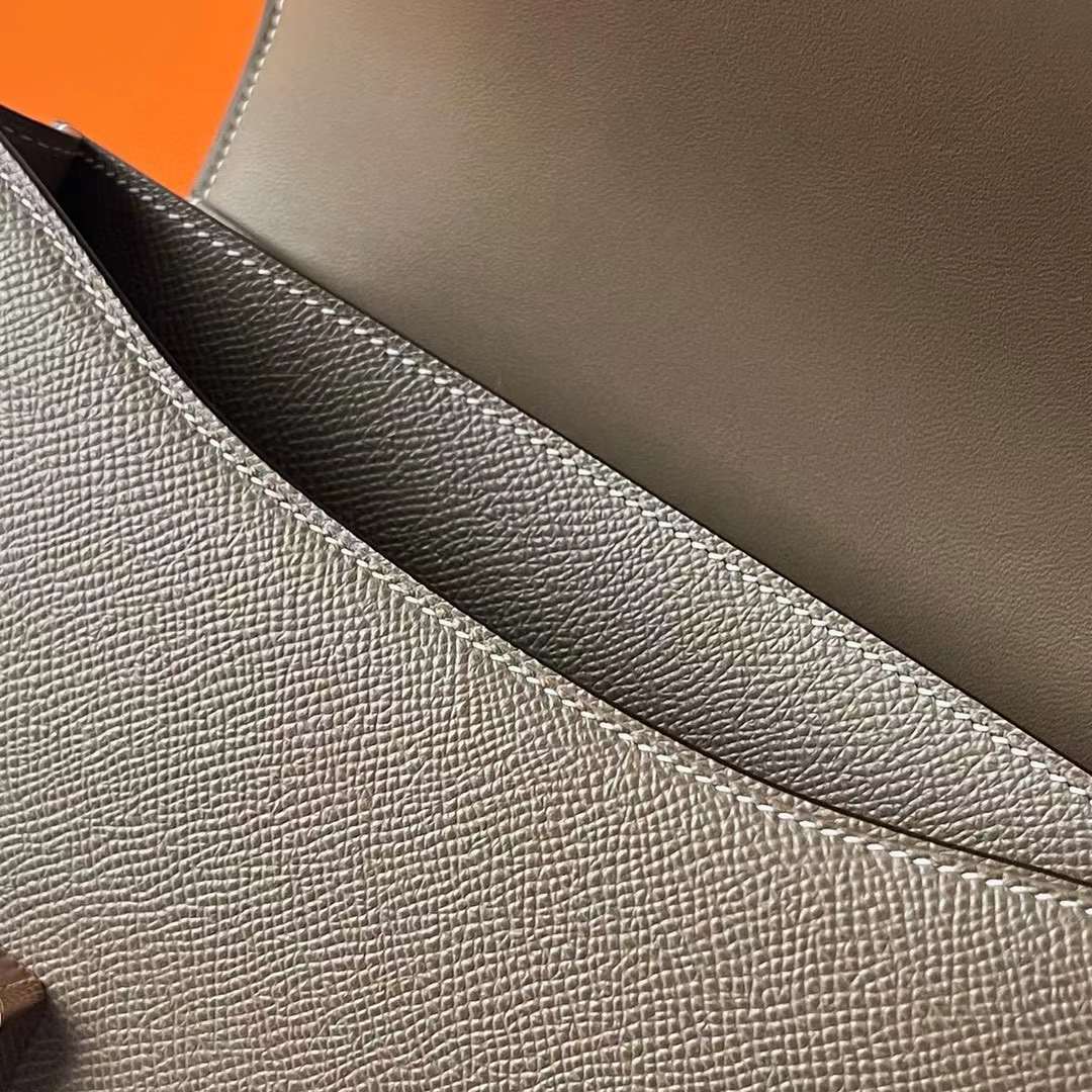 Hermès（爱马仕）Constance 空姐包 Epsom Ck18 大象灰 玫瑰金扣 24cm 全手工蜡线缝制 Rghw
