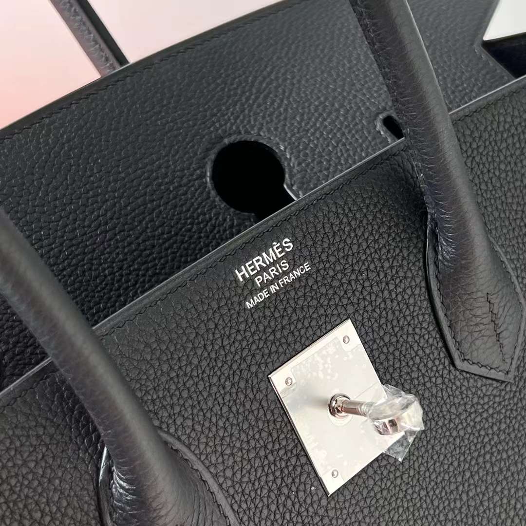 Hermès（爱马仕）Birkin 铂金包 Togo皮 进口德国小牛皮 Ck89 黑色 银扣 35cm 全手工蜡线缝 Phw