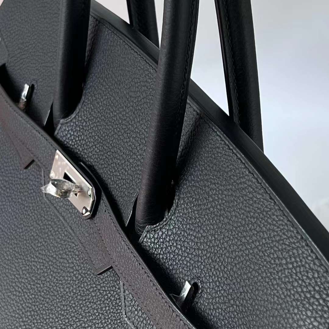 Hermès（爱马仕）Birkin 铂金包 Togo皮 进口德国小牛皮 Ck89 黑色 银扣 35cm 全手工蜡线缝 Phw
