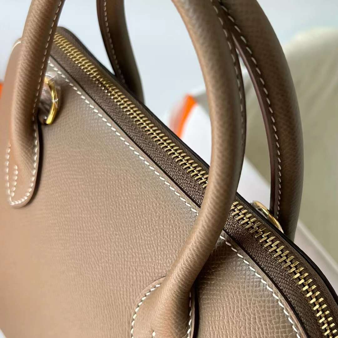 Hermès（爱马仕）Bolide 保龄球包 Epsom ck18 大象灰 金扣 25cm 全手工蜡线缝制 Ghw