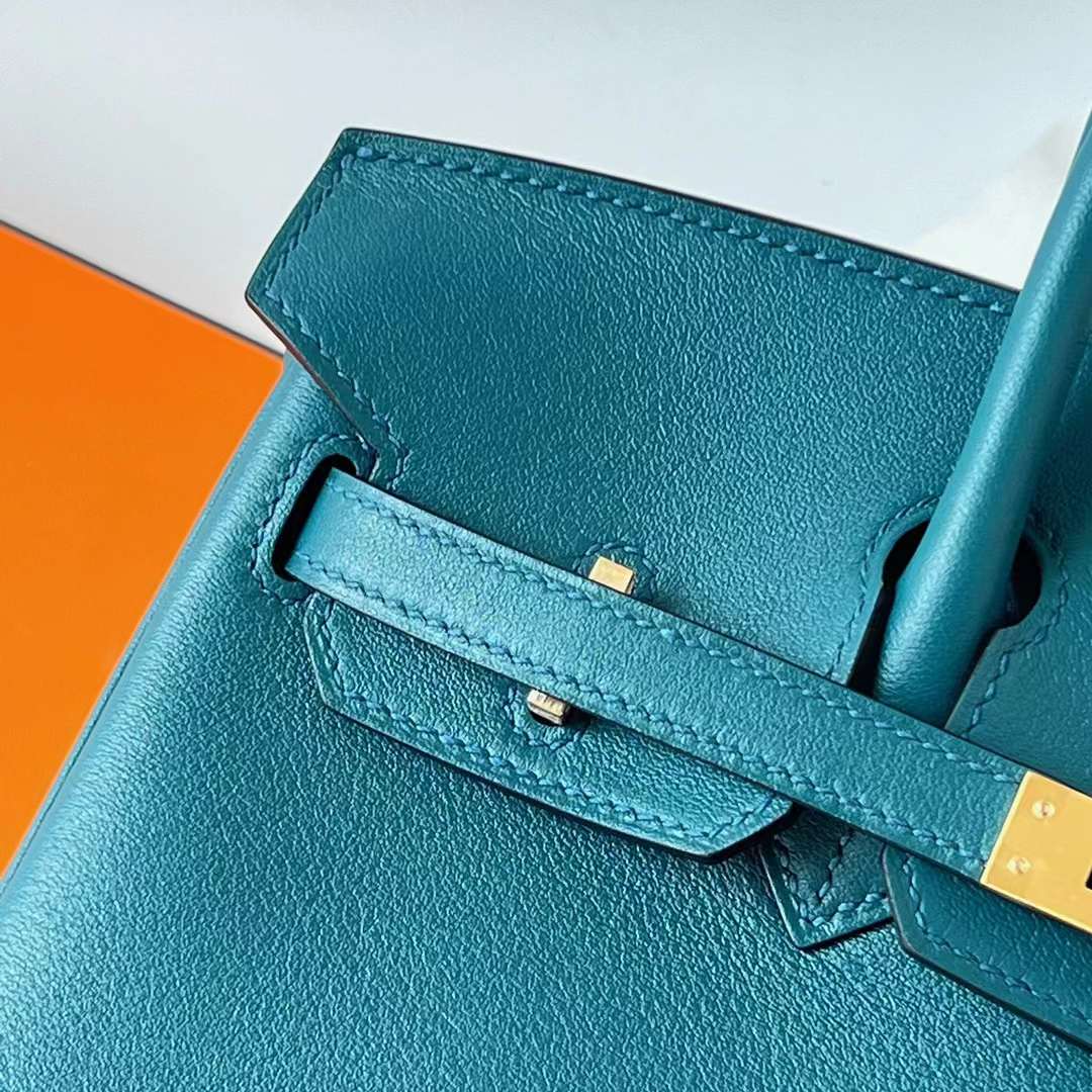 Hermès（爱马仕）Birkin 铂金包 Swift W0 博斯普鲁斯绿 金扣 25cm 全手工蜡线缝 Ghw