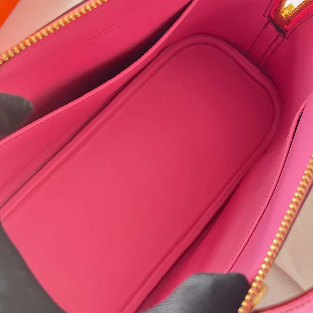 Hermès（爱马仕）Bolide 保龄球包 Epsom 5P 樱花粉 金扣 25cm 全手工蜡线缝制 ghw