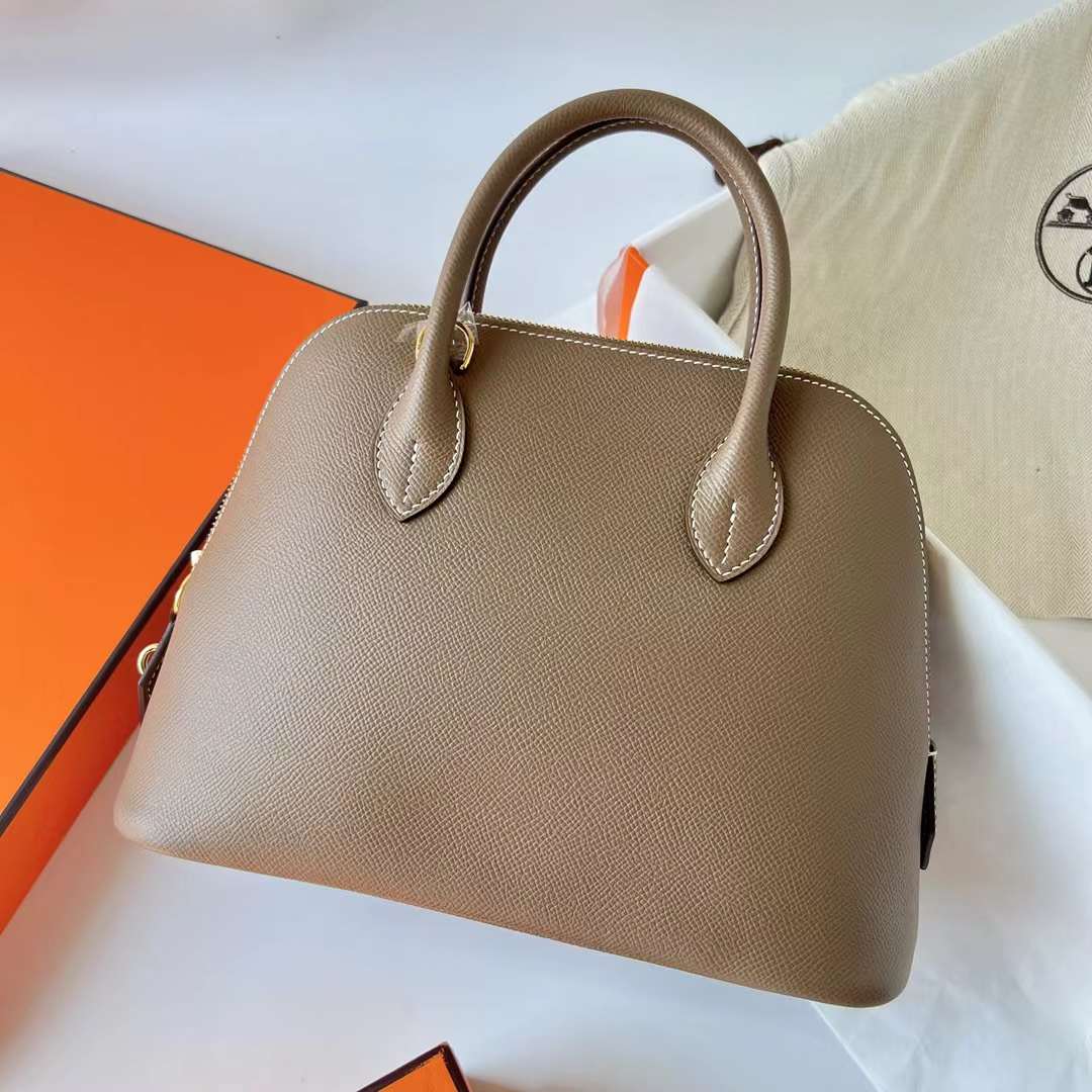 Hermès（爱马仕）Bolide 保龄球包 Epsom ck18 大象灰 金扣 25cm 全手工蜡线缝制 Ghw