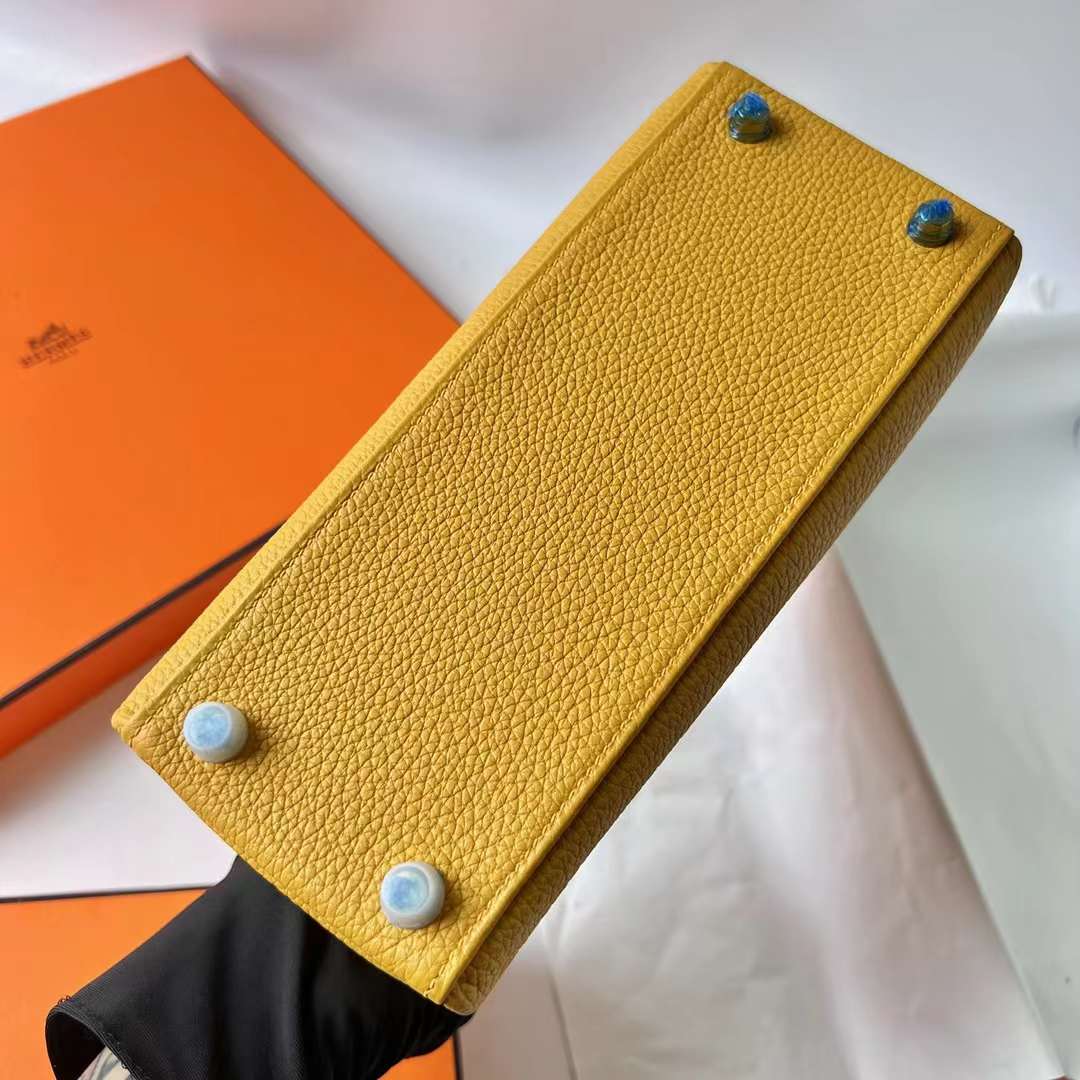 Hermès（爱马仕）Kelly 凯莉包 Togo皮 进口小牛皮 9D 琥珀黄 金扣 25cm 全手工蜡线缝 Ghw