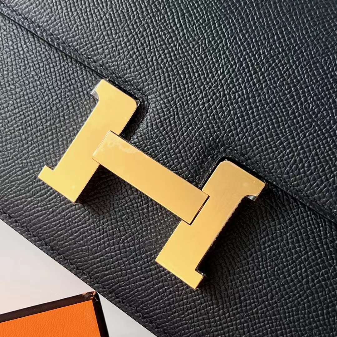 Hermès（爱马仕）Constance Elan Epsom Ck76 深海蓝 金扣 26cm 全手工蜡线缝 Ghw