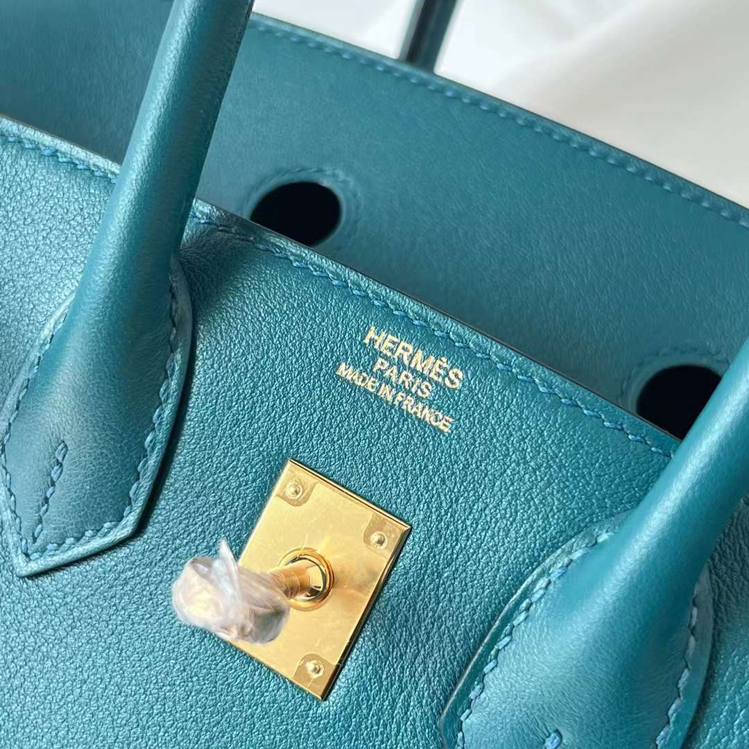 Hermès（爱马仕）Birkin 铂金包 Swift W0 博斯普鲁斯绿 金扣 25cm 全手工蜡线缝 Ghw
