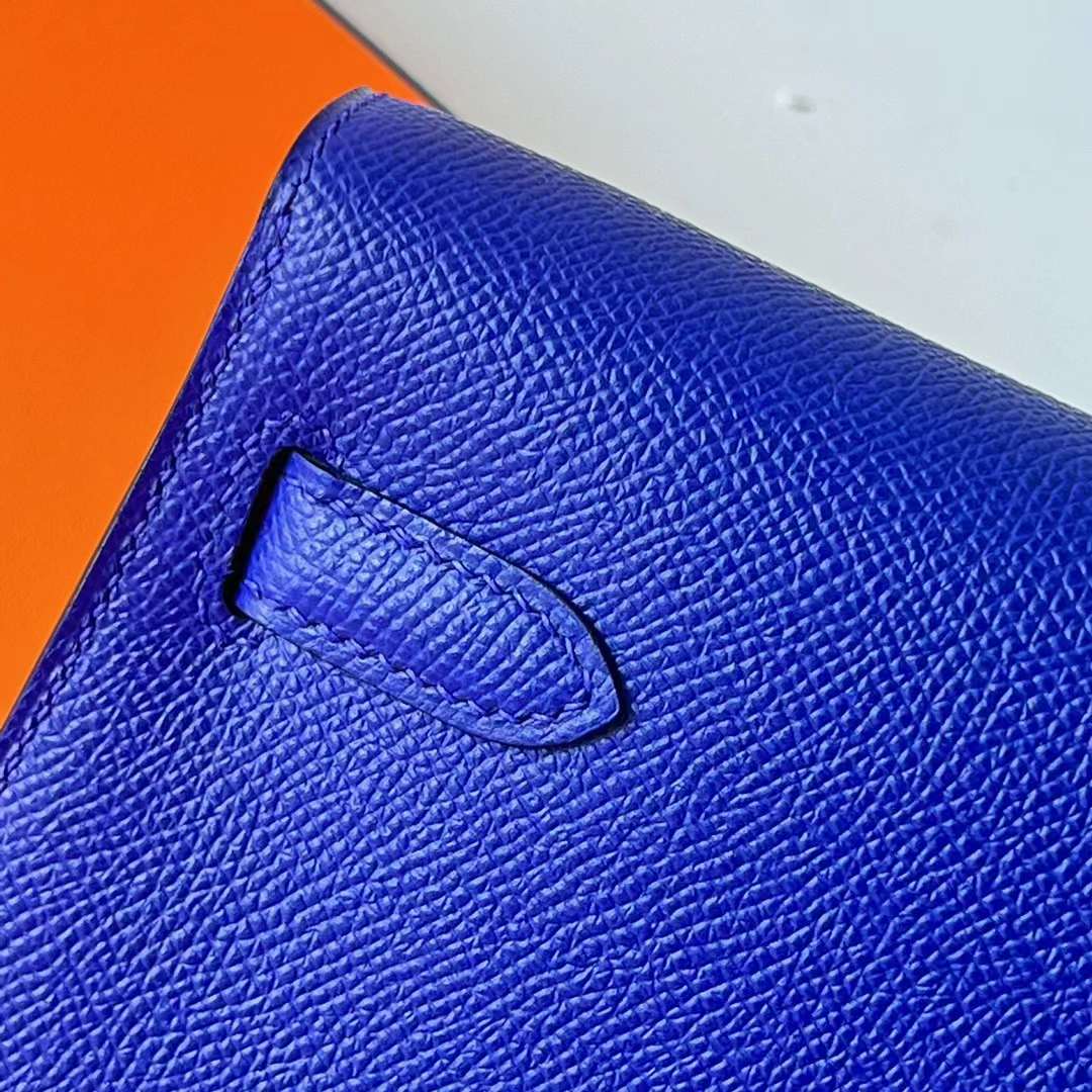 Hermès（爱马仕）Kelly Elan Epsom 掌纹皮 7T 电光蓝 金扣 27cm 全手工蜡线缝 Ghw