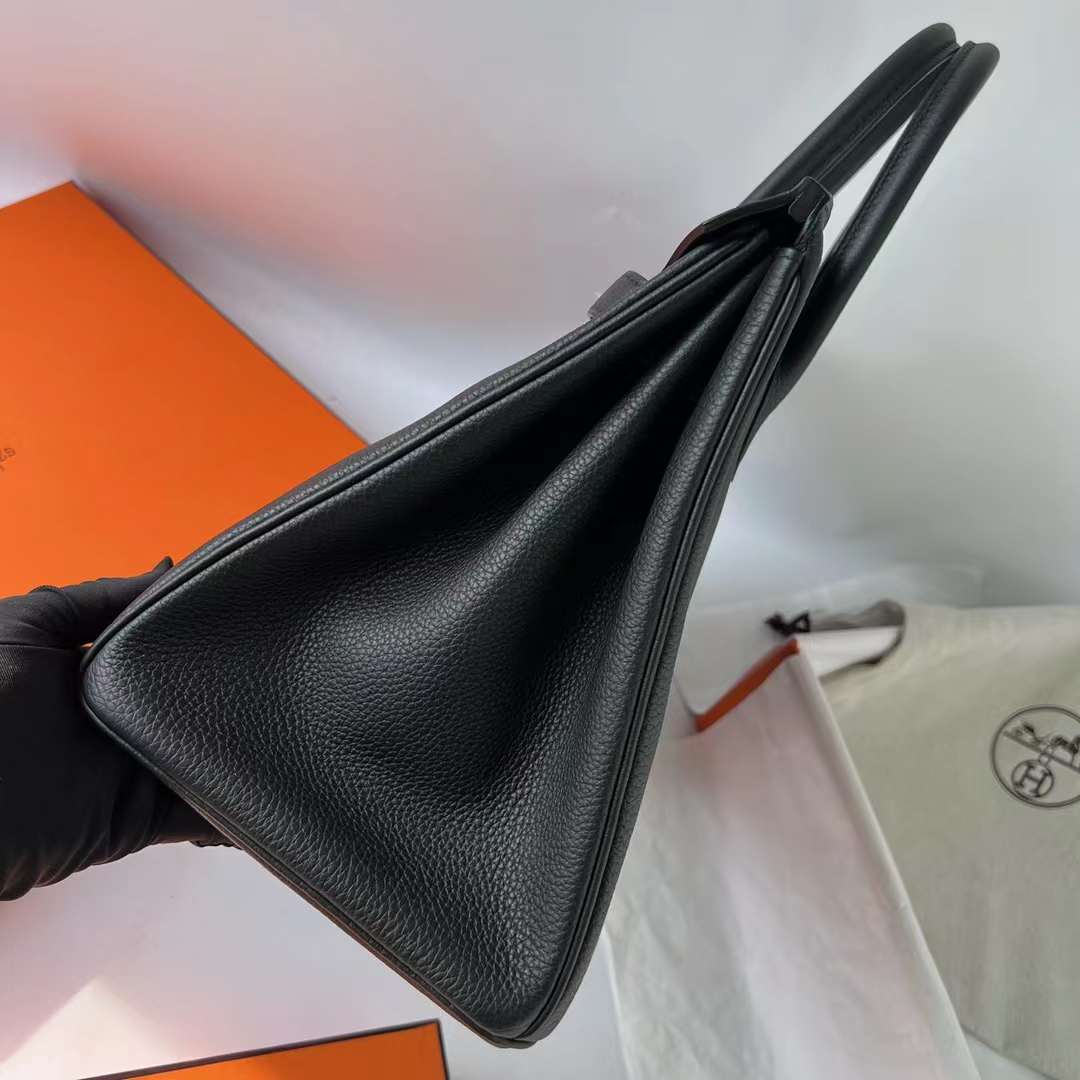 Hermès（爱马仕）Birkin 铂金包 Togo皮 进口德国小牛皮 Ck89 黑色 银扣 35cm 全手工蜡线缝 Phw