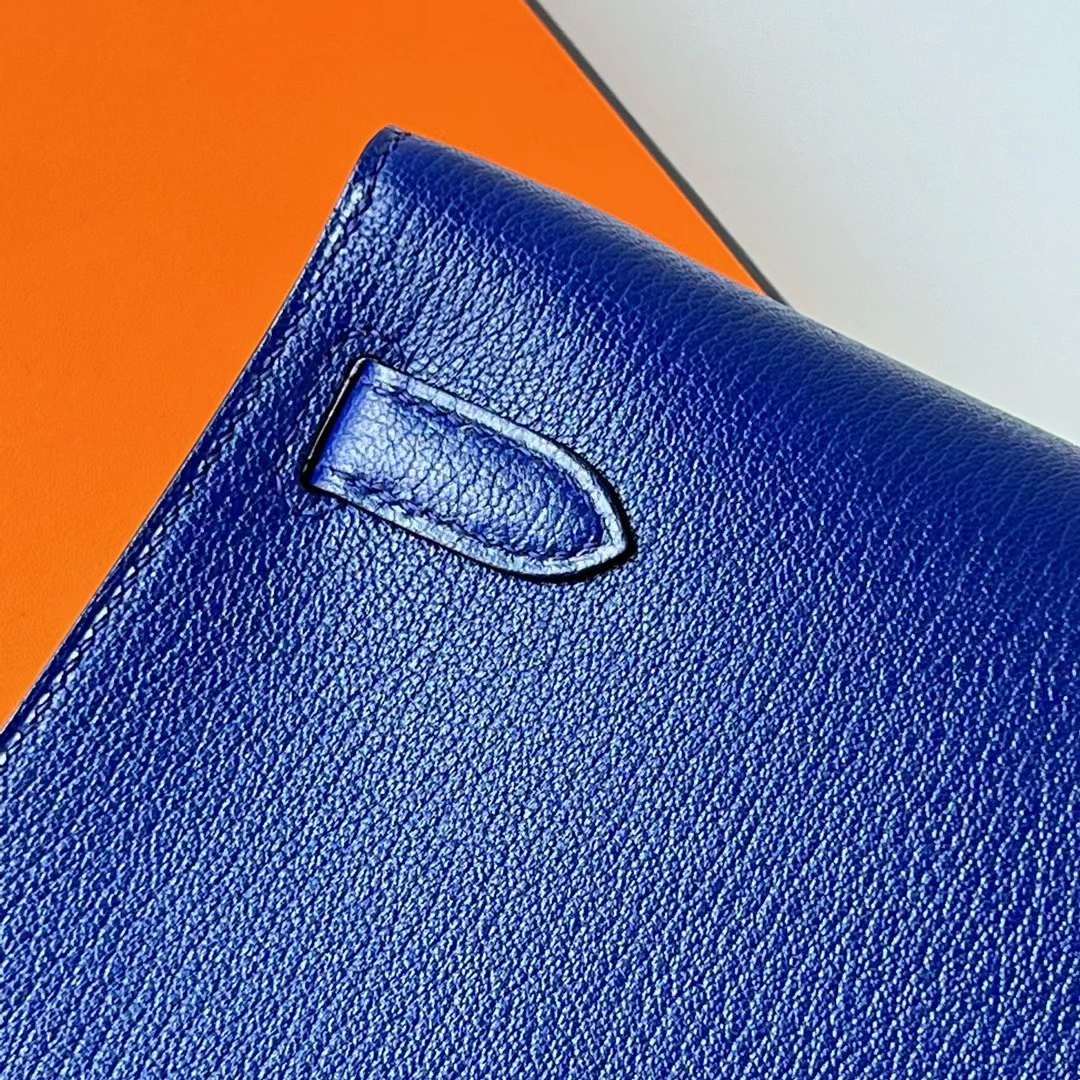 Hermès（爱马仕）Kelly Elan Chevre 进口山羊皮 Ck73 宝石蓝 银扣 27cm 全手工蜡线缝 Phw