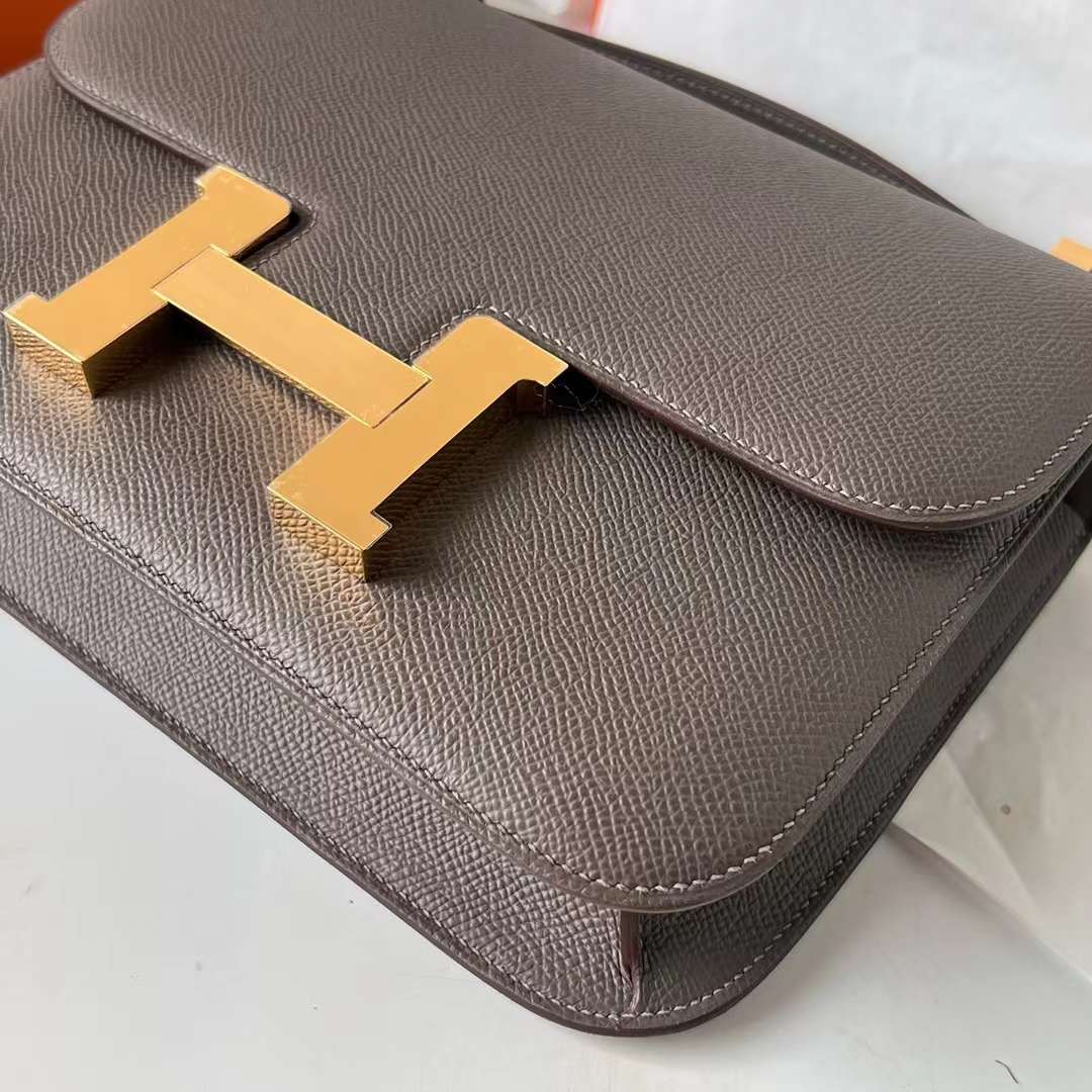 Hermès（爱马仕）Constance 1-24cm Epsom 8F 锡器灰 Etain 金扣 一级工艺 全手工蜡线缝 Ghw