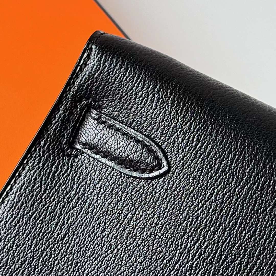 Hermès（爱马仕）Kelly Elan Chevre 进口山羊皮 Ck89 黑色 金扣 27cm 全手工蜡线缝 Ghw