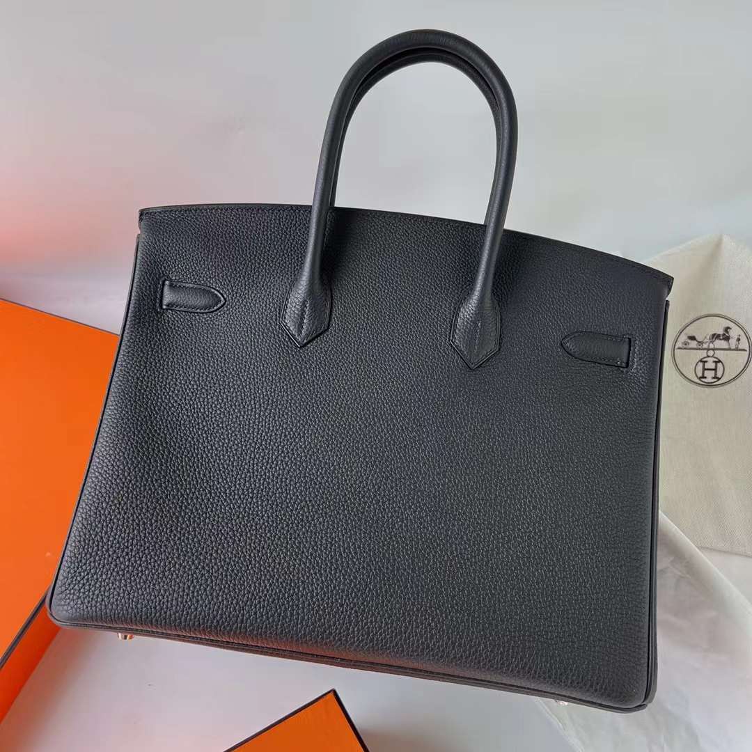 Hermès（爱马仕）Birkin 铂金包 Togo皮 进口德国小牛皮 Ck89 黑色 银扣 35cm 全手工蜡线缝 Phw