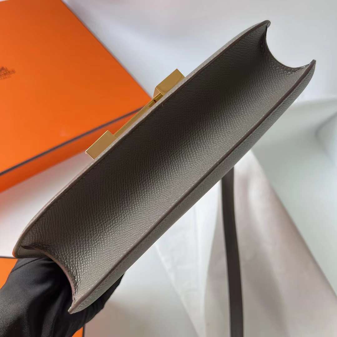 Hermès（爱马仕）Constance 1-24cm Epsom 8F 锡器灰 Etain 金扣 一级工艺 全手工蜡线缝 Ghw