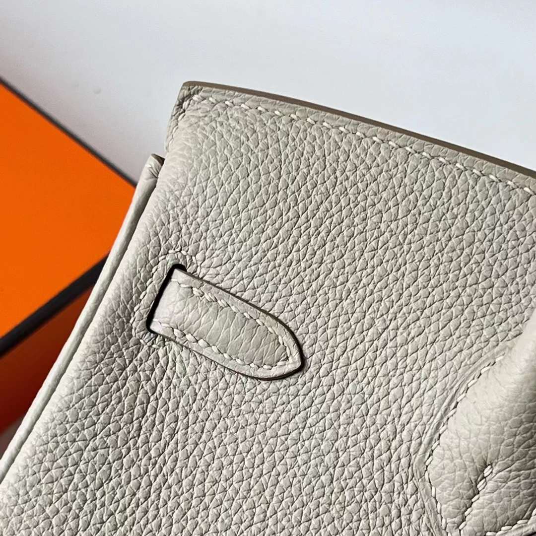 Hermès（爱马仕）Birkin 铂金包 Togo 顶级小牛皮 Ck80 珍珠灰 金扣 30cm 全手工蜡线缝 Ghw