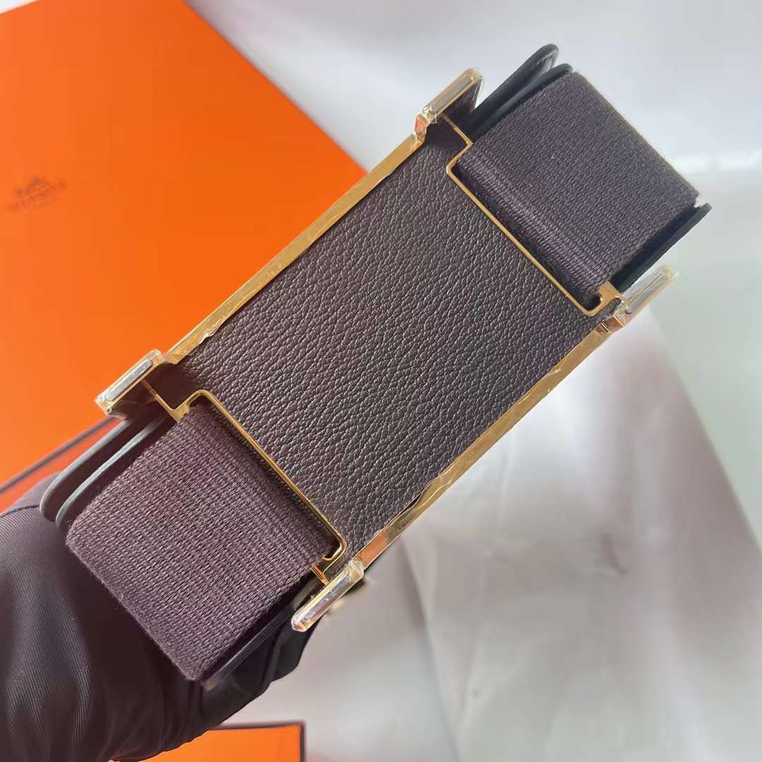 Hermès（爱马仕）Geta 木屐包 Chevre 进口山羊皮 0G 马鞍红 金扣 20cm 全手工蜡线缝制 Ghw