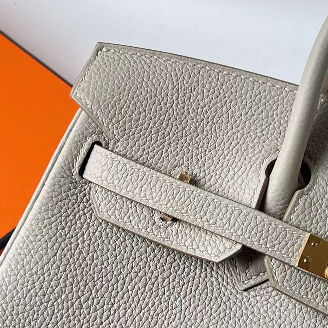 Hermès（爱马仕）Birkin 铂金包 Togo 顶级小牛皮 Ck80 珍珠灰 金扣 30cm 全手工蜡线缝 Ghw