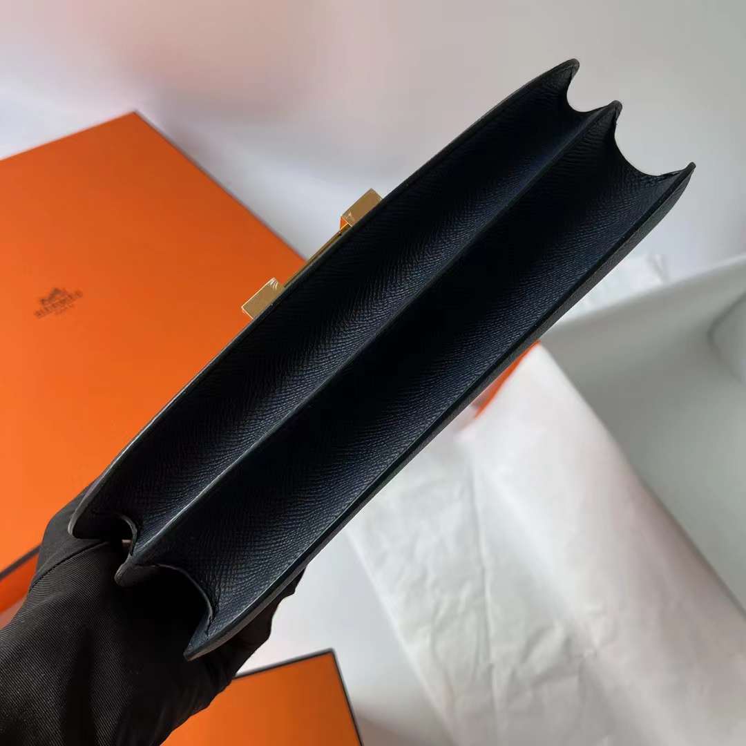 Hermès（爱马仕）Constance Elan Epsom Ck76 深海蓝 金扣 26cm 全手工蜡线缝 Ghw