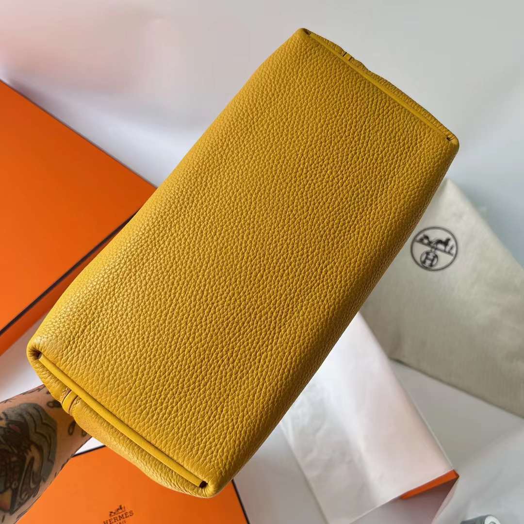 Hermès（爱马仕）Kelly 2424 Maurice 拼 Swift 9D 琥珀黄 金扣 29cm 全手工蜡线缝制 Ghw
