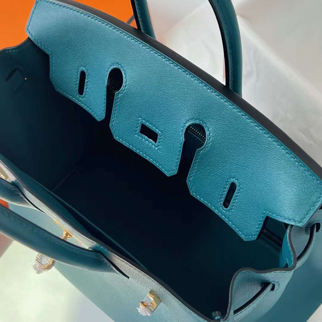 Hermès（爱马仕）Birkin 铂金包 Swift W0 博斯普鲁斯绿 金扣 25cm 全手工蜡线缝 Ghw