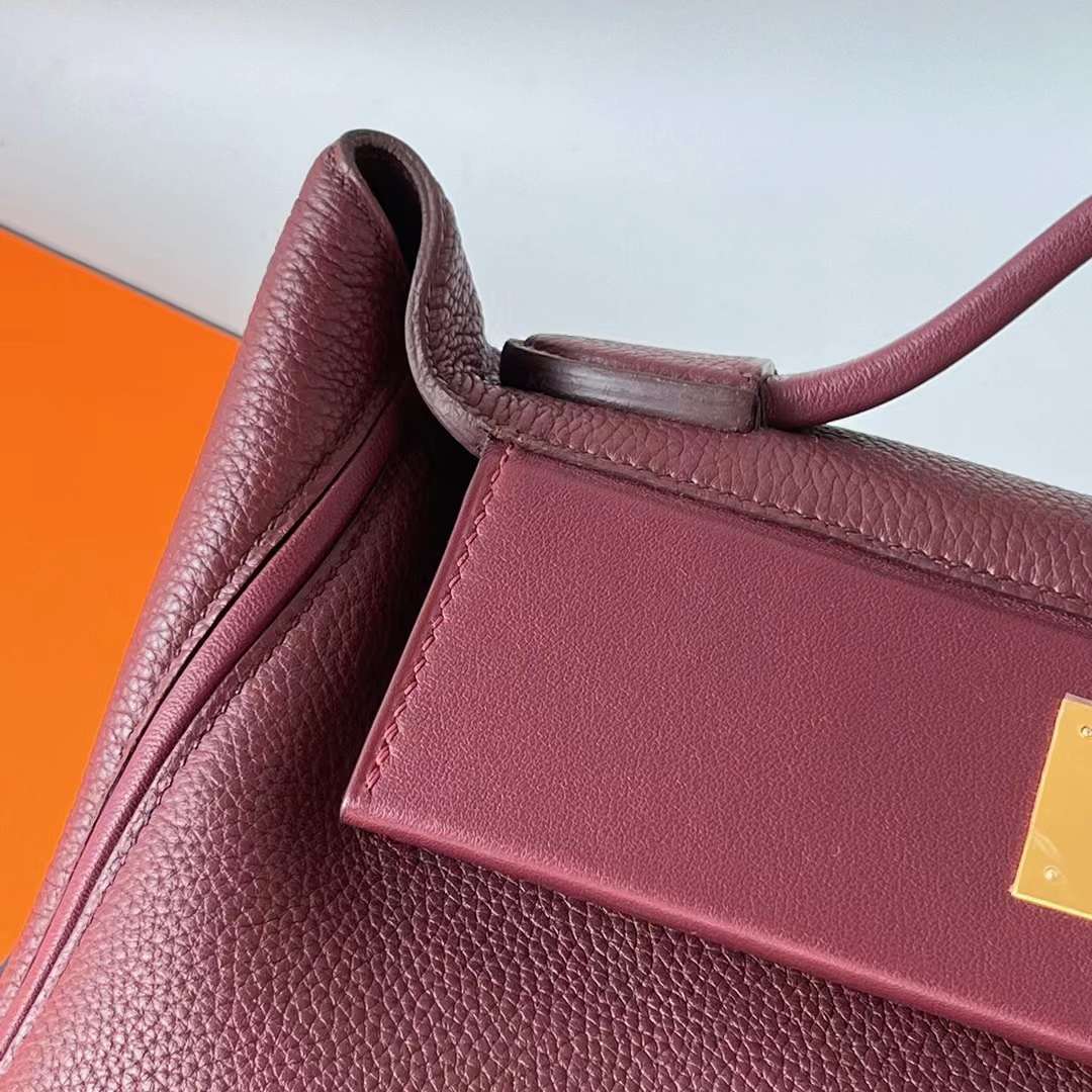 Hermès（爱马仕）Kelly 2424 Maurice 拼 Swift Ck55 爱马仕红 金扣 29cm 全手工蜡线缝制 Ghw