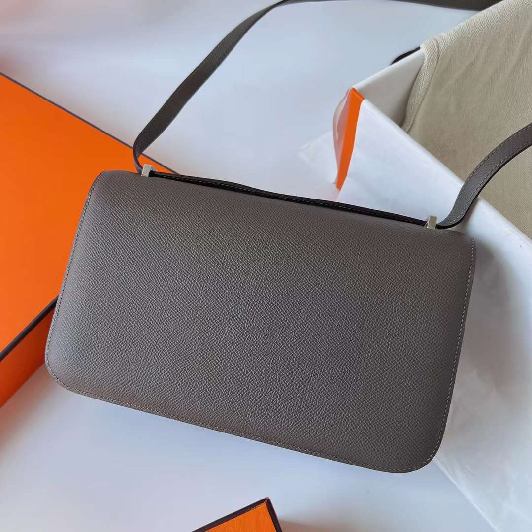 Hermès（爱马仕）Constance Elan Epsom 8F 锡器灰 银扣 26cm 全手工蜡线缝 Phw
