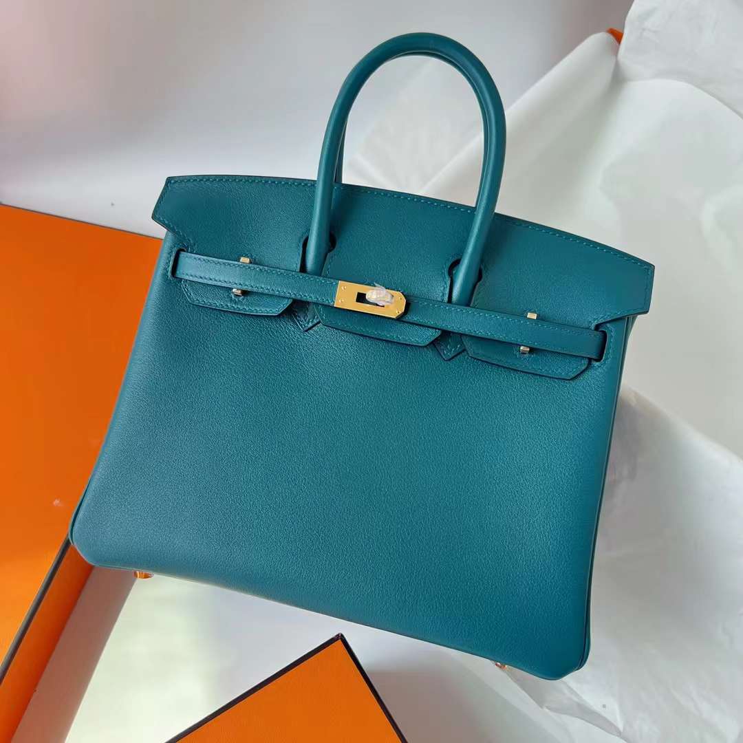 Hermès（爱马仕）Birkin 铂金包 Swift W0 博斯普鲁斯绿 金扣 25cm 全手工蜡线缝 Ghw