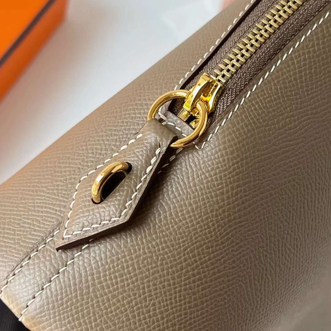 Hermès（爱马仕）Bolide 保龄球包 Epsom ck18 大象灰 金扣 25cm 全手工蜡线缝制 Ghw
