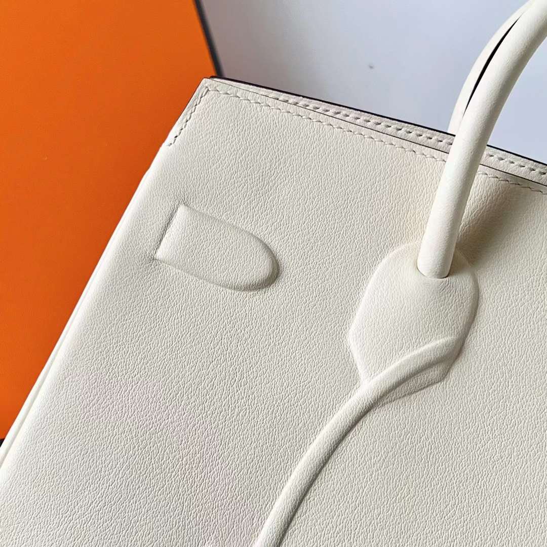 Hermès（爱马仕）Birkin Shadow Swift 幻影包 I2 奶油白 Nate 25cm 全手工蜡线缝 Phw