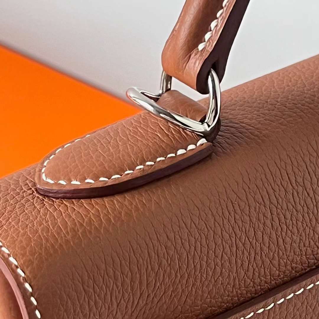 Hermès（爱马仕）Kelly 凯莉包 Togo 顶级小牛皮 Ck37 金棕色 银扣 32cm 全手工蜡线缝 Phw