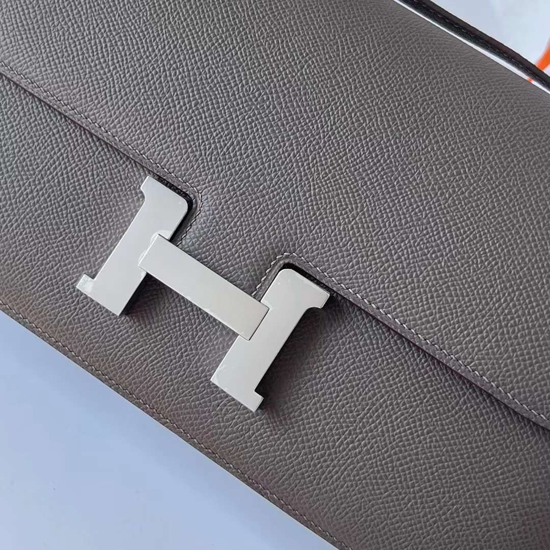Hermès（爱马仕）Constance Elan Epsom 8F 锡器灰 银扣 26cm 全手工蜡线缝 Phw