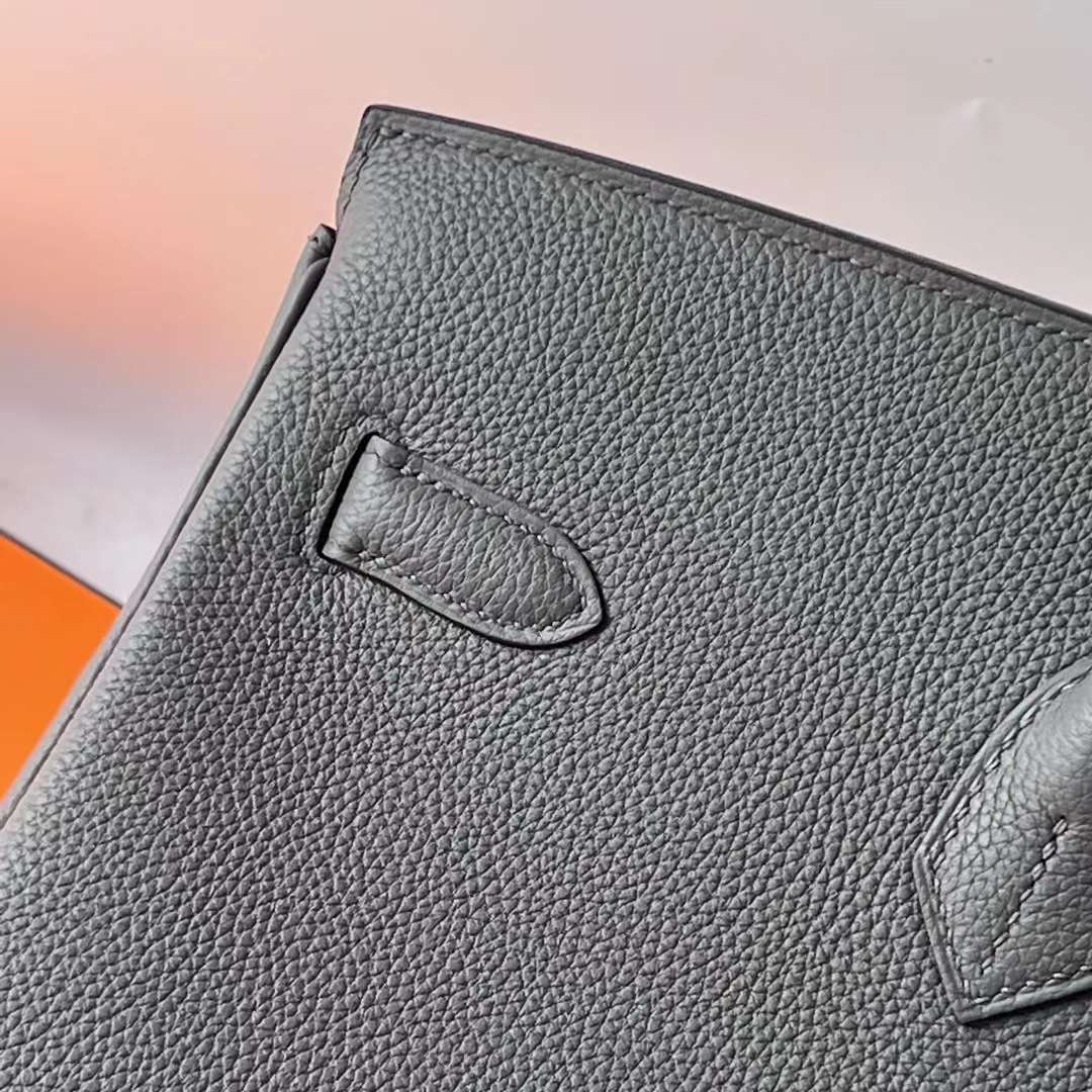 Hermès（爱马仕）Birkin 铂金包 Togo皮 进口德国小牛皮 8F 锡器灰 银扣 40cm 全手工蜡线缝 Phw