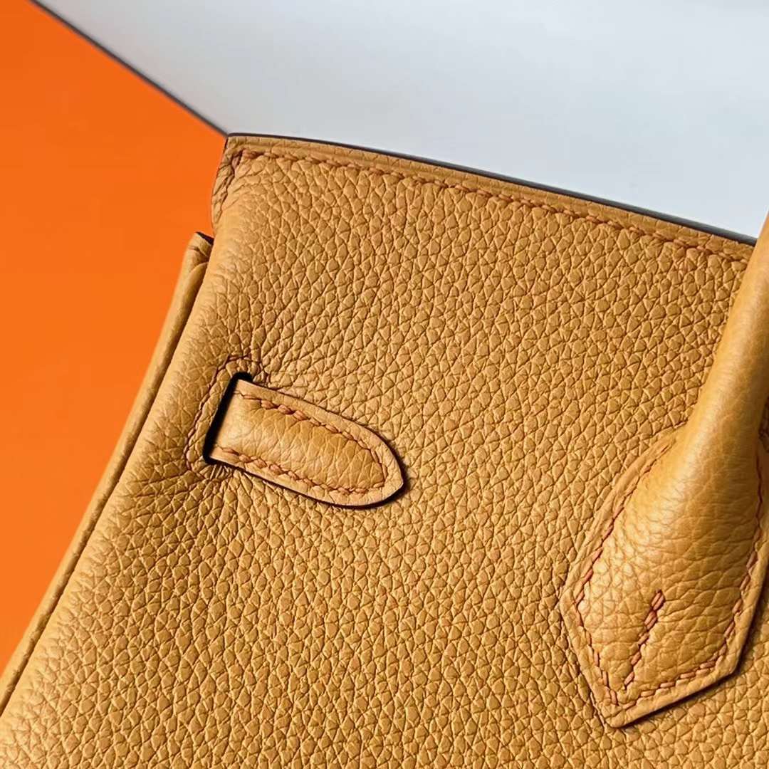 Hermès（爱马仕）Birkin 铂金包 Togo 顶级小牛皮 2S 芝麻色 金扣 25cm 全手工蜡线缝 Ghw