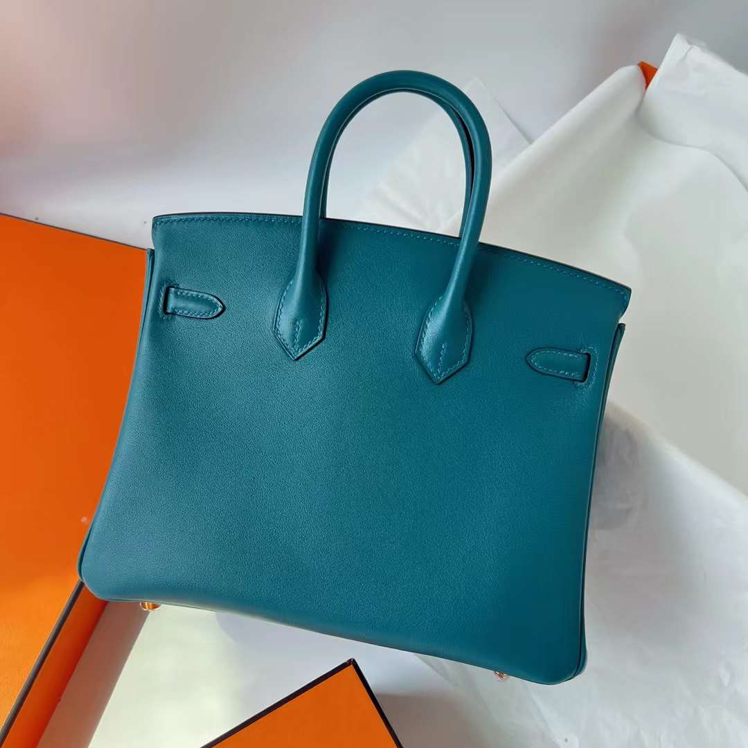 Hermès（爱马仕）Birkin 铂金包 Swift W0 博斯普鲁斯绿 金扣 25cm 全手工蜡线缝 Ghw