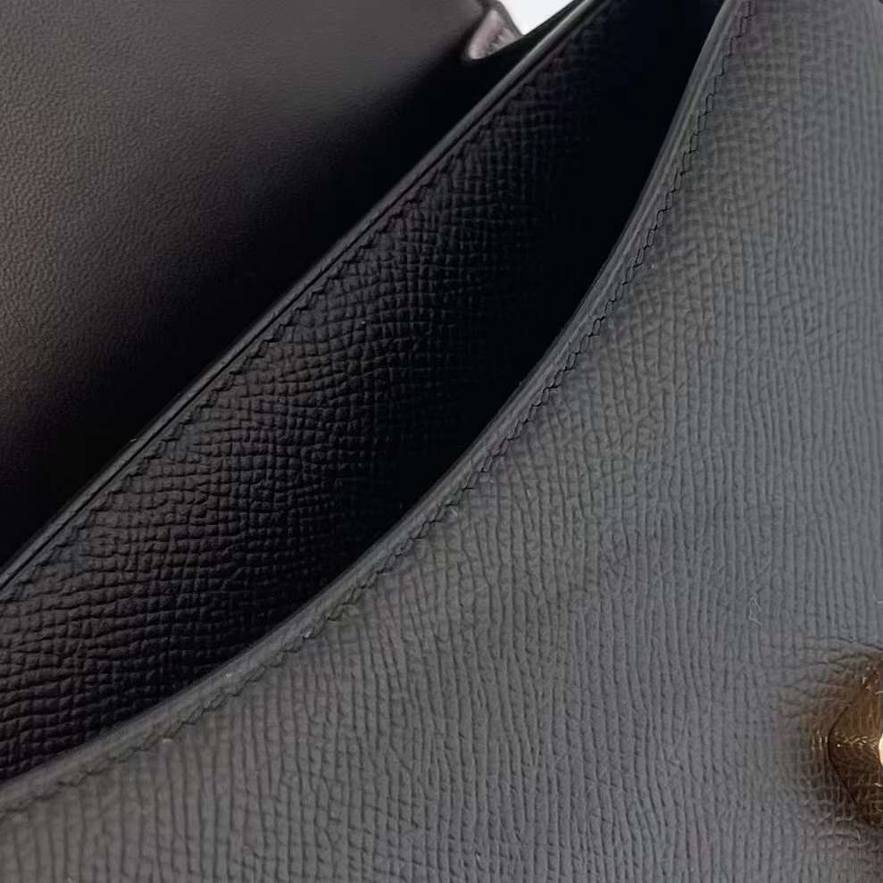 Hermès（爱马仕）Constance 1-19cm Epsom 镜子款 ck89 黑色 金扣 一级工艺 全手工蜡线缝制 Ghw