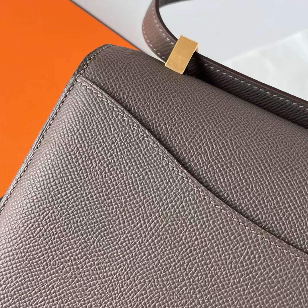 Hermès（爱马仕）Constance 1-24cm Epsom 8F 锡器灰 Etain 金扣 一级工艺 全手工蜡线缝 Ghw