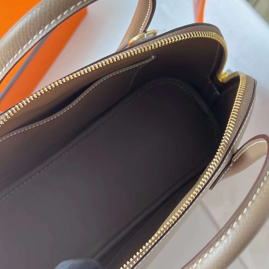 Hermès（爱马仕）Bolide 保龄球包 Epsom ck18 大象灰 金扣 25cm 全手工蜡线缝制 Ghw