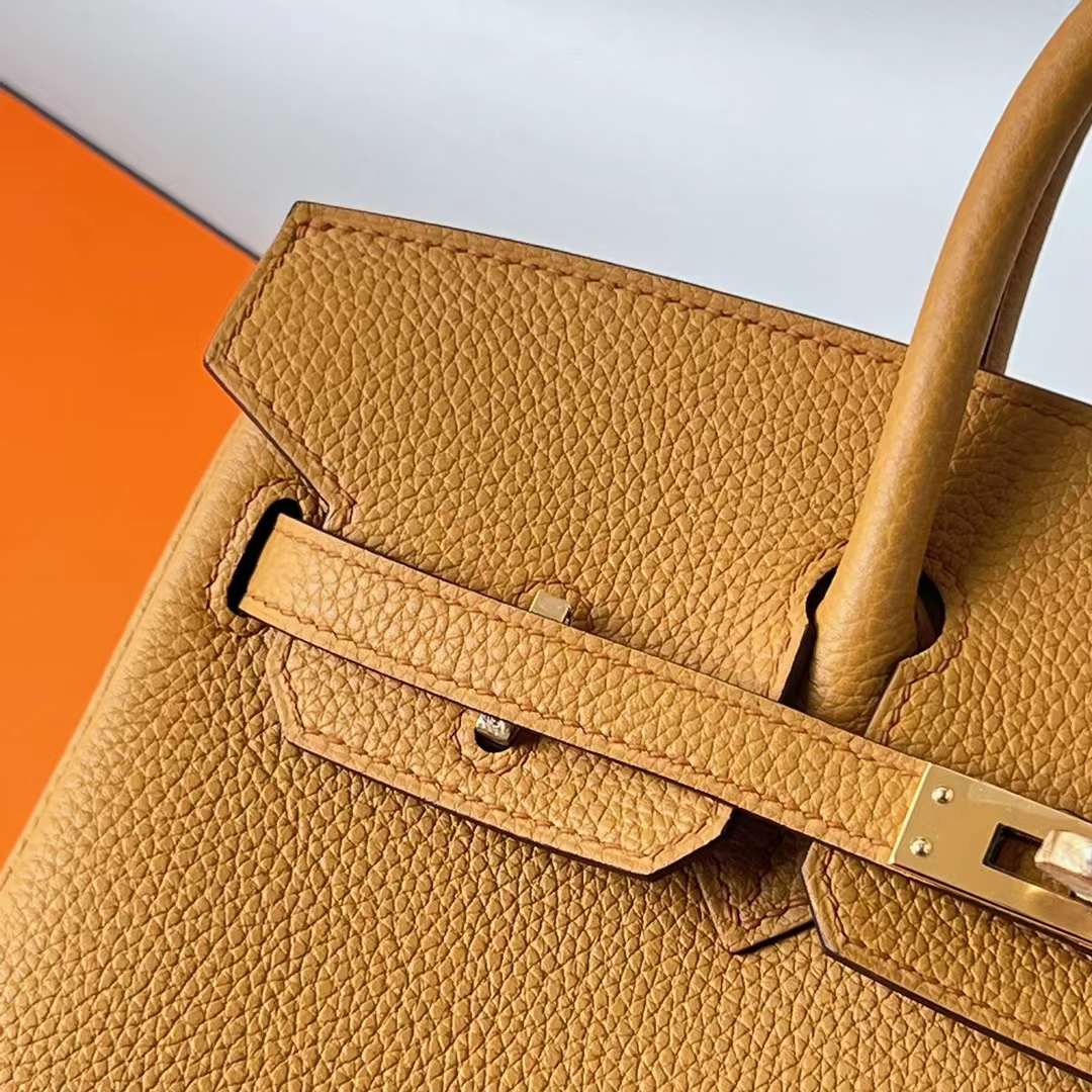 Hermès（爱马仕）Birkin 铂金包 Togo 顶级小牛皮 2S 芝麻色 金扣 25cm 全手工蜡线缝 Ghw