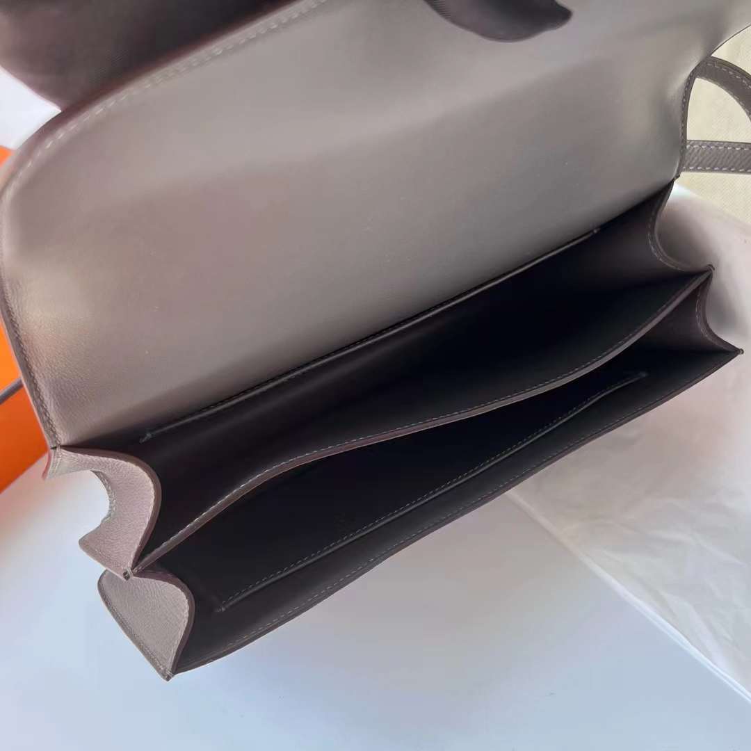Hermès（爱马仕）Constance Elan Epsom 8F 锡器灰 银扣 26cm 全手工蜡线缝 Phw