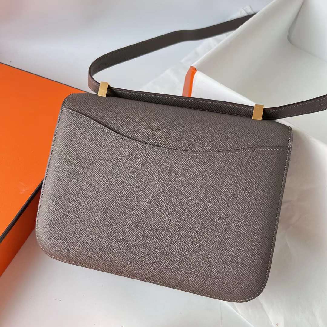 Hermès（爱马仕）Constance 1-24cm Epsom 8F 锡器灰 Etain 金扣 一级工艺 全手工蜡线缝 Ghw