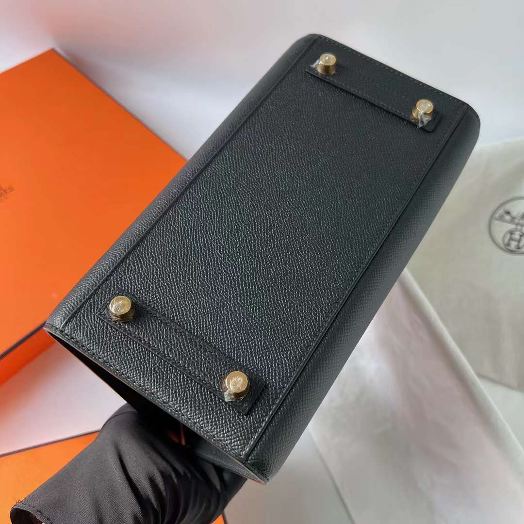 Hermès（爱马仕）Birkin 铂金包 Sellier Epsom Ck89 黑色 金扣 25cm 全手工蜡线缝 Ghw