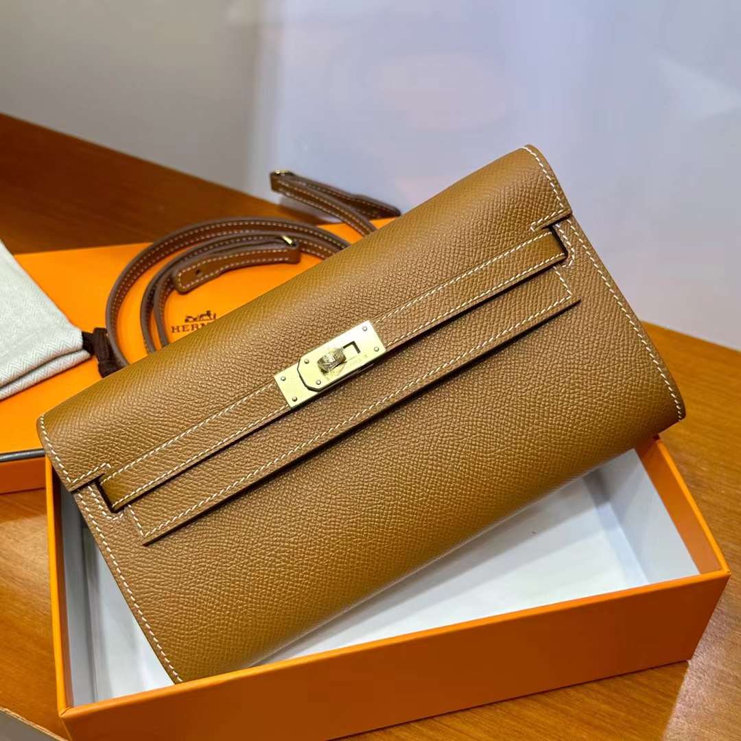 Hermès（爱马仕）Kelly to go epsom ck37 金棕色 金扣 20cm 全手工蜡线缝 ghw