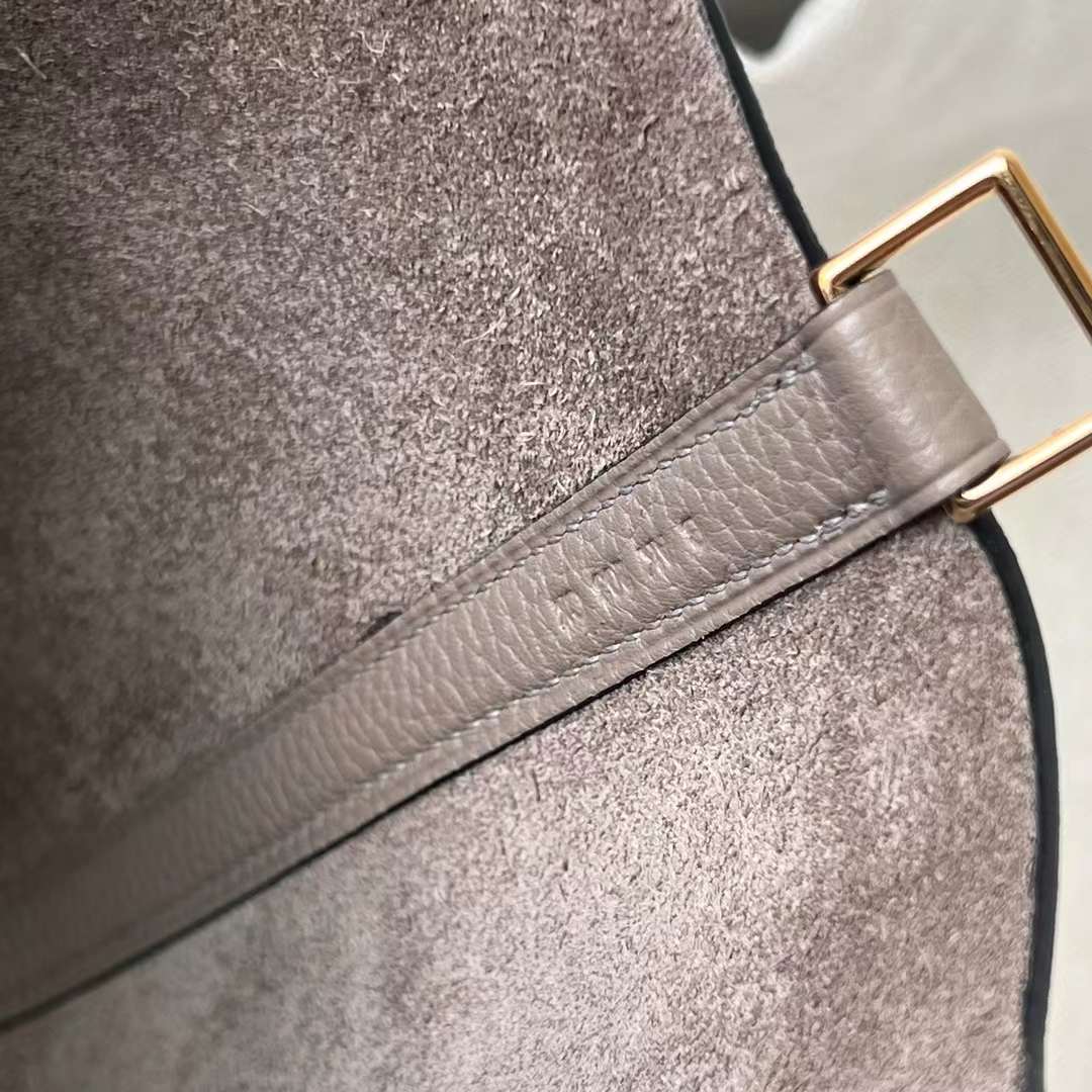 Hermès（爱马仕）Picotin 菜篮子 Clemence 原TC大牛皮 M8 沥青灰 金扣 Ghw 18cm