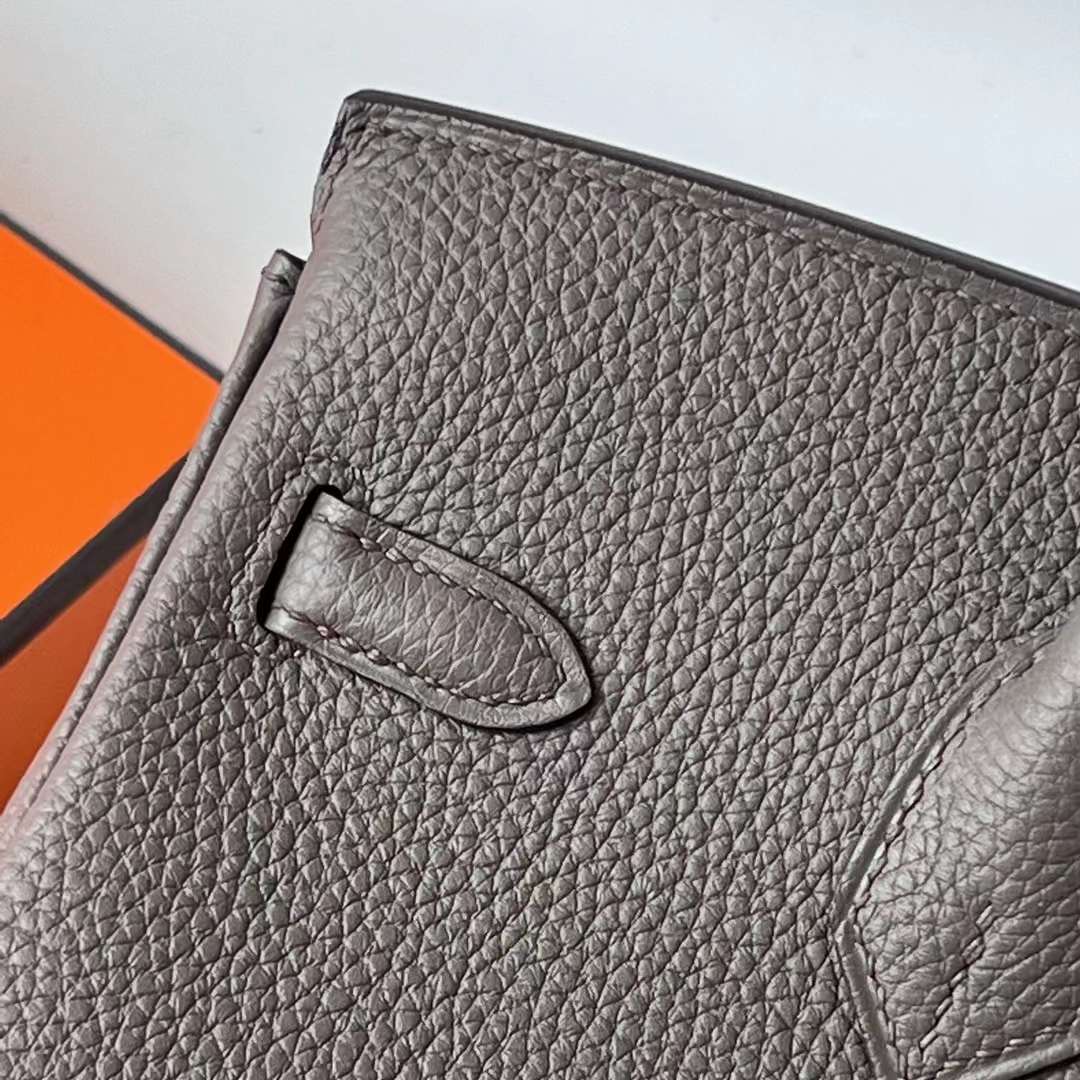 Hermès（爱马仕）Birkin 铂金包 Togo皮 顶级小牛皮 8F 锡器灰 玫瑰金扣 25cm 全手工蜡线缝 Ghw