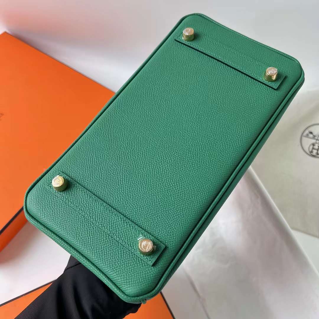 Hermès（爱马仕） Birkin 铂金包 Epsom 掌纹皮 U4 丝绒绿 金扣 25cm 全手工蜡线缝 Ghw