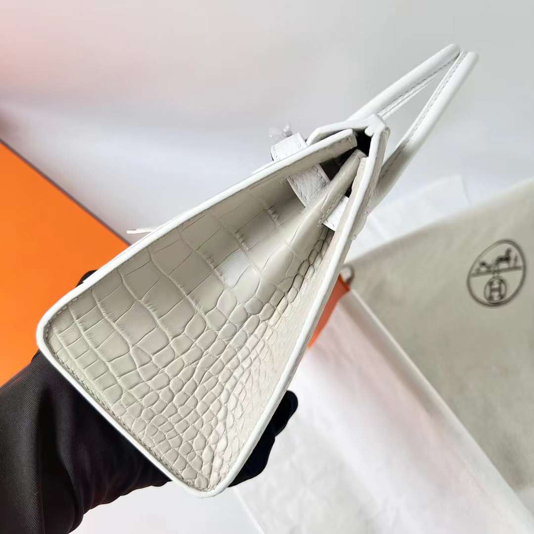 Hermès（爱马仕）Birkin 小房子 白色 银扣 20cm 全手工蜡线缝制 Phw