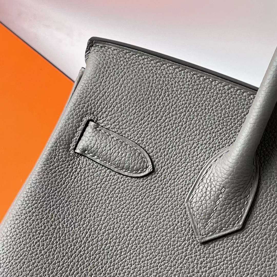 Hermès（爱马仕）Birkin 铂金包 Togo皮 顶级小牛皮 0L 积雨云灰 银扣 30cm 全手工蜡线缝 Phw