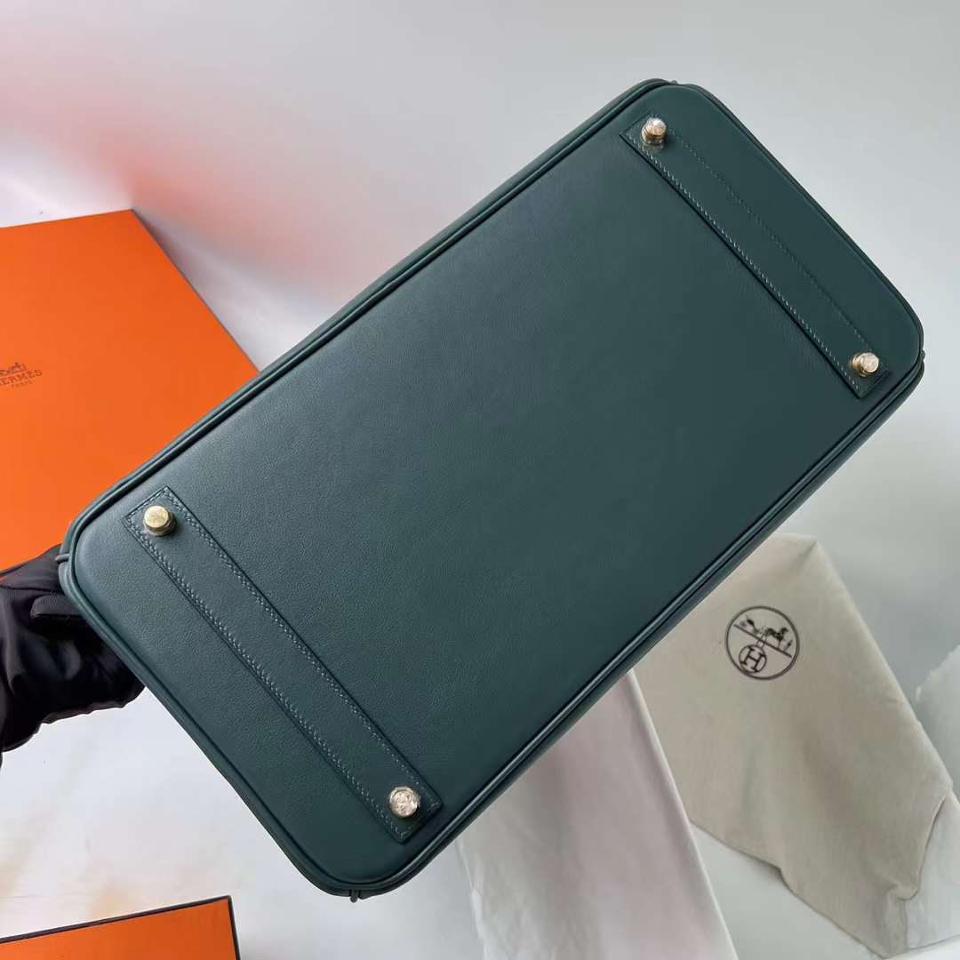 Hermès（爱马仕）Birkin 铂金包 Swift 6O 松柏绿 金扣 40cm 全手工蜡线缝 Ghw