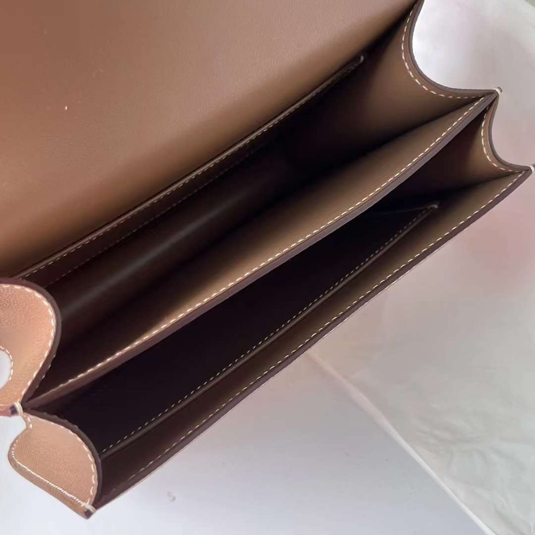 Hermès（爱马仕）Constance 空姐包 Epsom Ck18 大象灰 金扣 19cm 全手工蜡线缝 Ghw